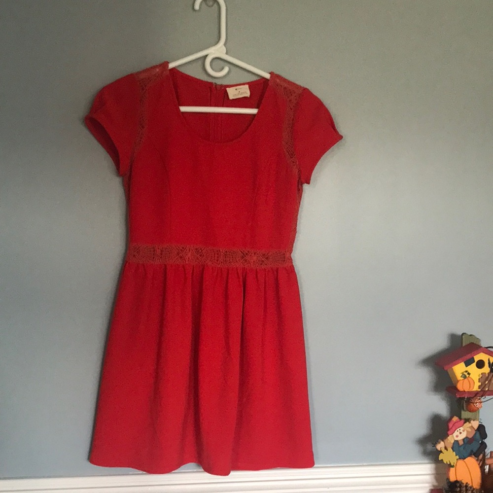 Anthropologie Pins & Needles Mini Orange Dress sz 2